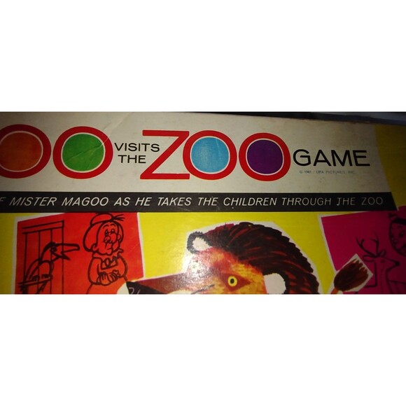 1961 RARE Vintage Mister Magoo Visits The Zoo Board Game Lowell UPA Pictures - Picture 9 of 11